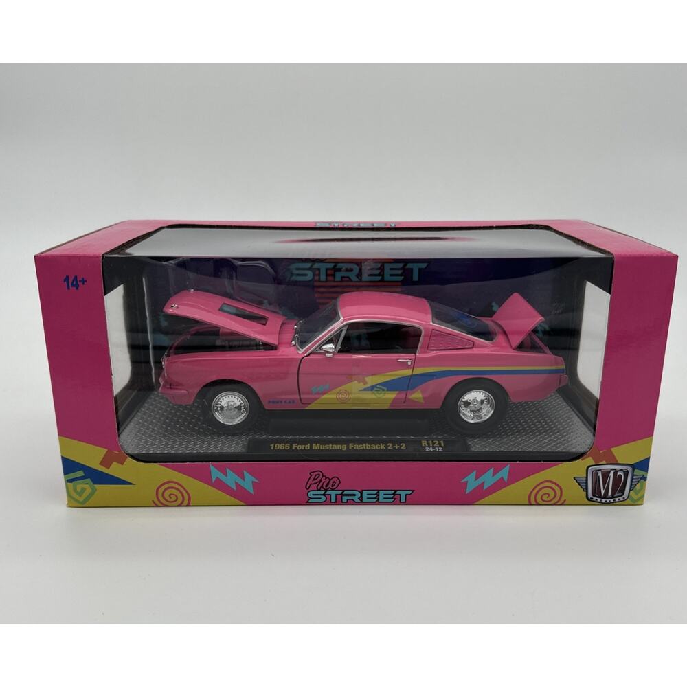 M2 Machines Pink 1966 Ford Mustang Fastback 2+2 1/24 Scale Hobby Collectable